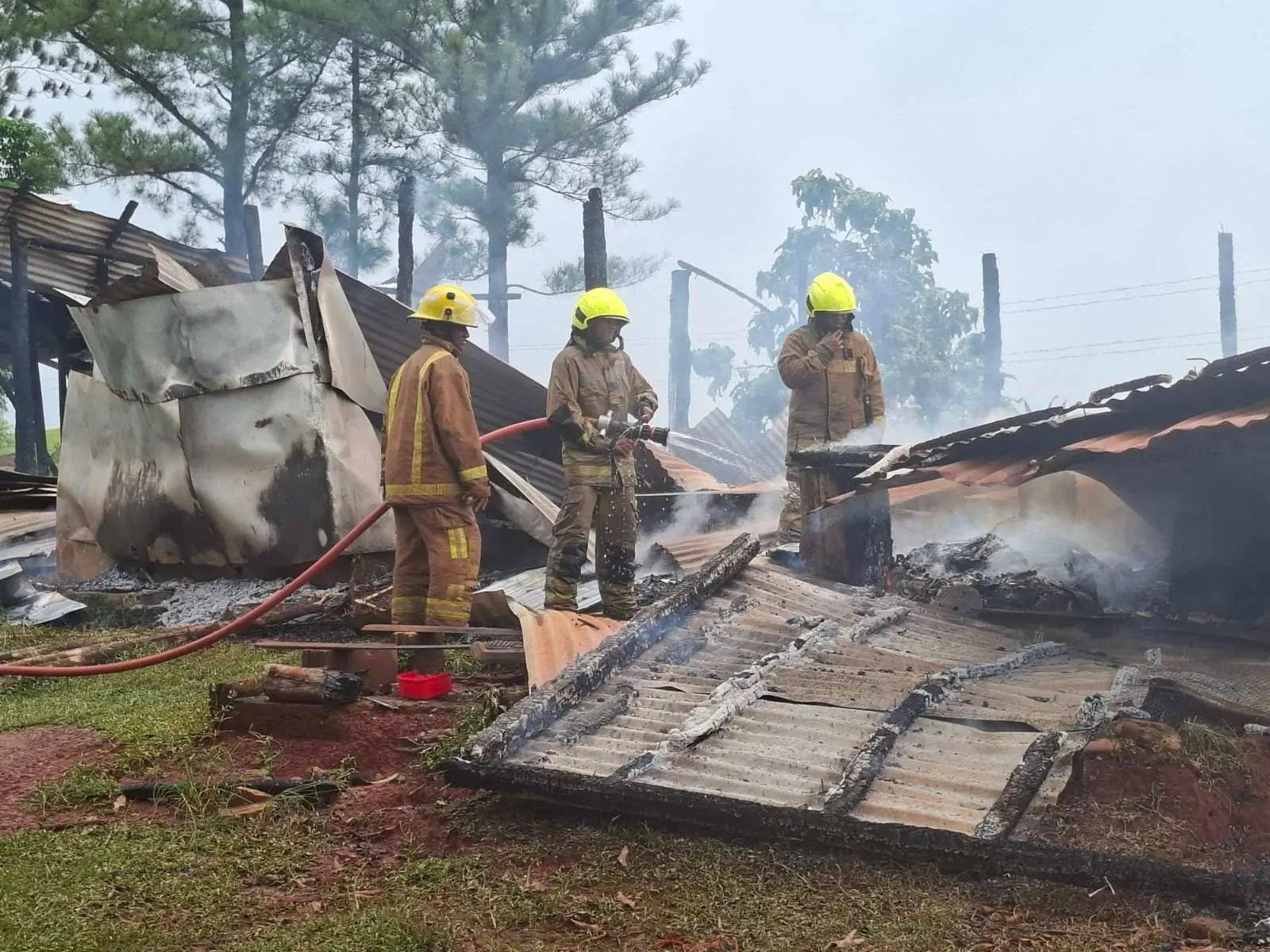Acting National Fire Authority chief executive officer Joel Israel said the fire completely gutted the timber-and-corrugated-iron house, leaving the family with nothing.