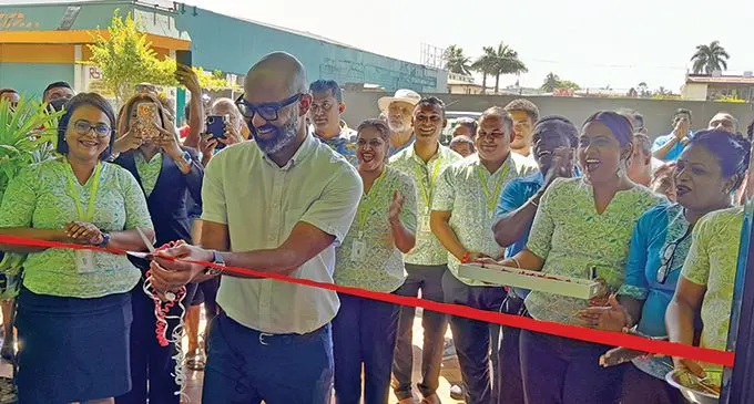 Jack’s of Fiji director Nikul Khatri cuts the ribbon at the new flagship store in Nadi. Photo: Waisea Nasokia