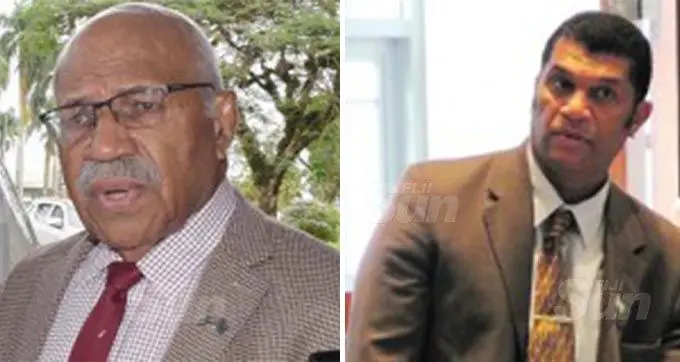 Opposition leader Sitiveni Rabuka and Opposition Whip Aseri Radrodro.