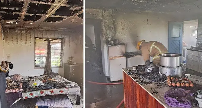 Inside the home of Sanjay Nand which caught fire on Tiri Road in Nadawa, Nasinu, on October 7, 2024.
