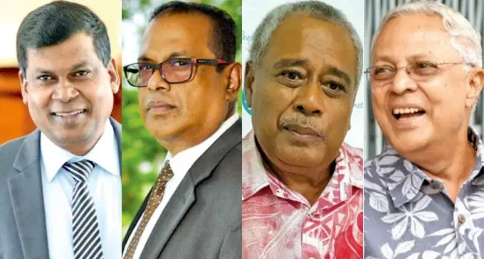 National Federation Party leader Biman Prasad, Fiji United Freedom Party leader Jagath Karunaratne, Unity Fiji Party leader  Savenaca Narube, Fiji Labour Party leader Mahendra Chaudhry.  Photo: Ronald Kumar  