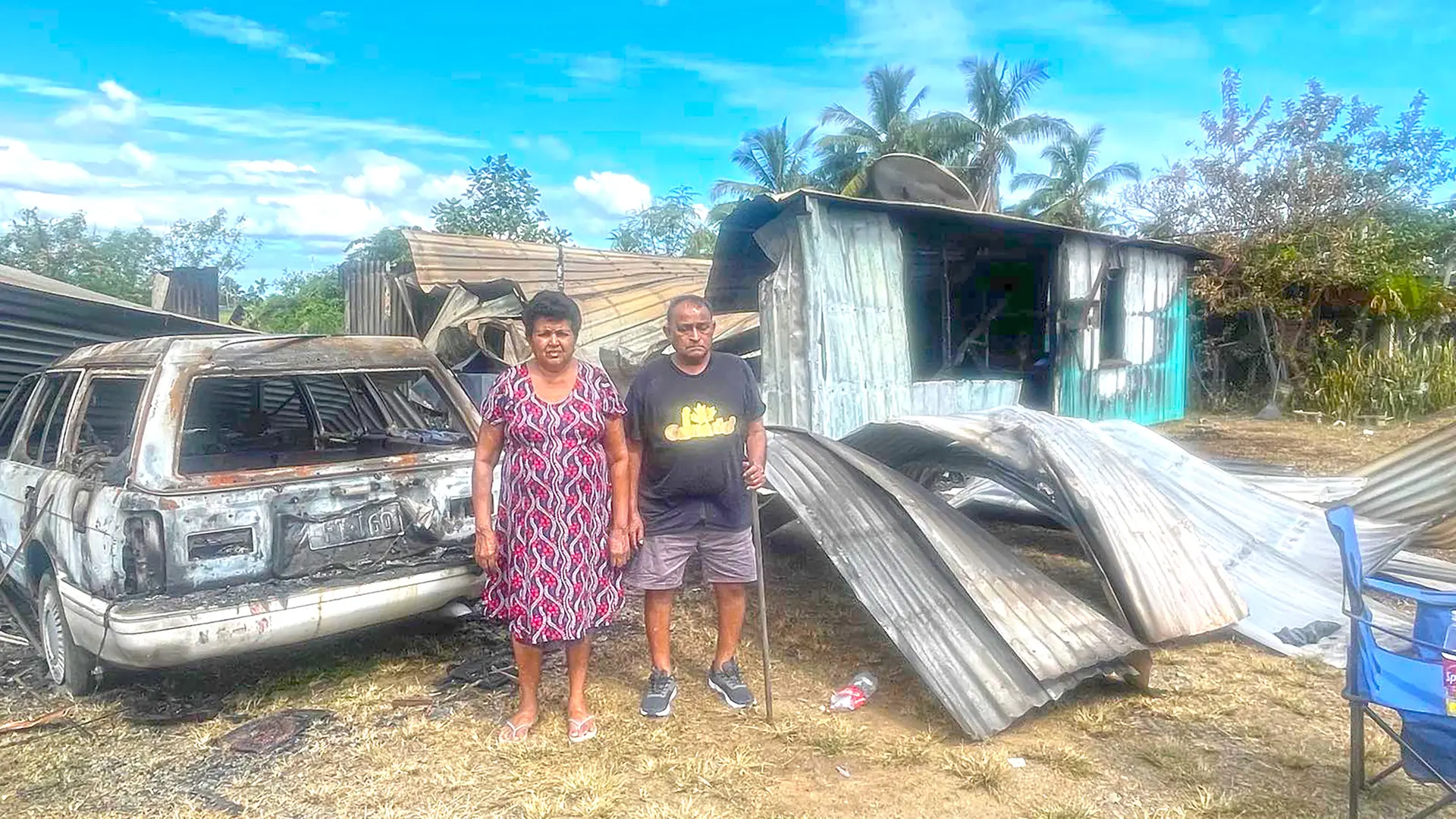 Ashok Kumar, and wife Saras Wati in Sabeto, Nadi.
