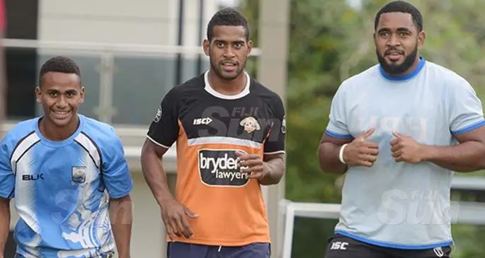Fijian Warriors captain Tuidraki Samusamuvudre (middle), with the Naitasiri rugby team at Ram Lakhan Park, Samabula on July 21, 2020. Photo: Ronald Kumar