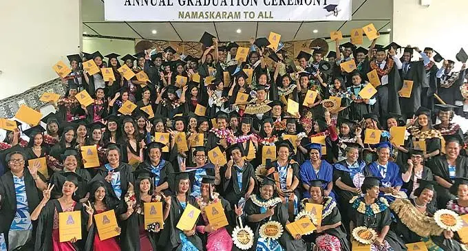 Sangam Institute of Technology (SIT) College of Nursing and Health Care Education graduates with their lecturers at Civic Centre in Labasa on December 20, 2022. . Photo: Shratika Naidu