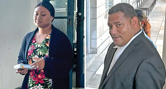 State witness, Leba Ratabacaca exiting the High Court in Suva after the first session and Defense lawyer, Loqi Cati after the second day of trial at the High Court in Suva yesterday. Photo: Beranadeta Nagatalevu