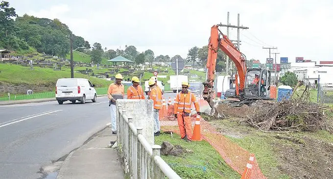 Construction works on Tamavua-i-Wai Bridge in Suva on June 26, 2019. Photo: Ronald Kumar