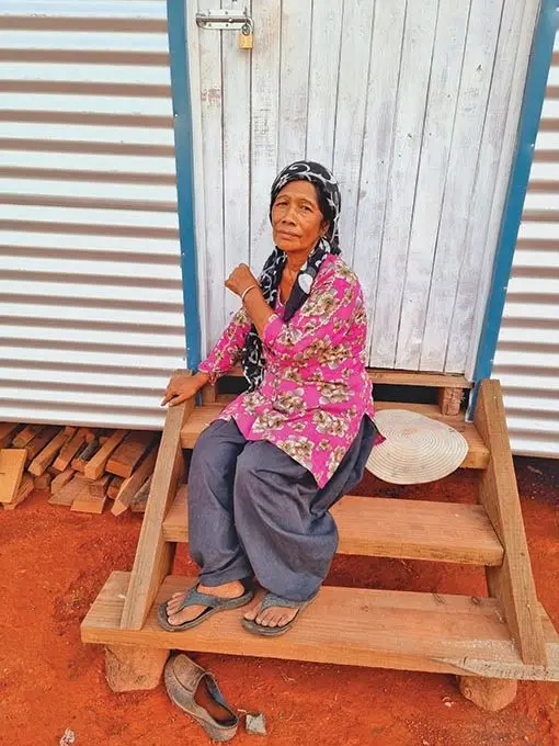 Sabira Bibi in front of her new home at Valebasoga, Labasa on January 14, 2022.  Photo: Sampras Anand 