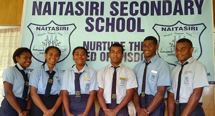 From left: Deputy head girls Joana Koroirara , Naina Caginiveivoka, head girl Marica Takayawa, head boy Apakuki Senikaboa and deputy head boys Inia Rinaka and Emosi Daubitu of Naitasiri Secondary School.