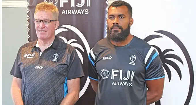 L-R: Flying Fijians head coach John Mckee with captain Dominiko Waqaniburotu. Photo: Simione Haravanua.