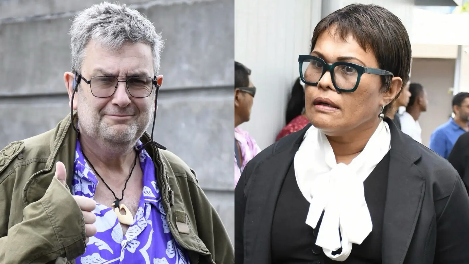 Former Fiji Journalist Charlie Charters and Acting FICAC commissioner Lavi Rokoika.