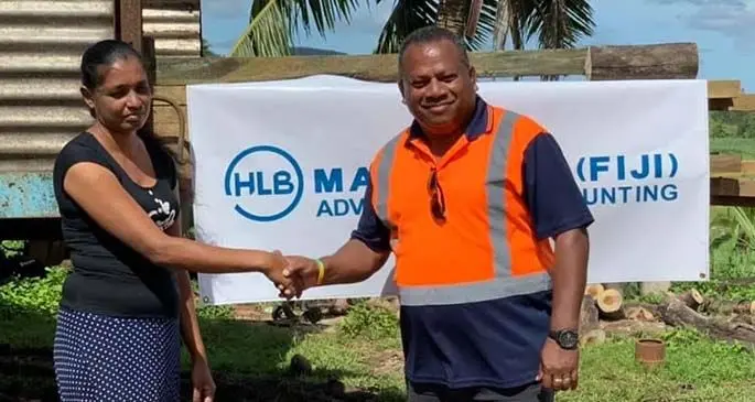 Minister for Defence, National Security and Policing, Rural and Maritime Development and Disaster Management Inia Seruiratu with Rup Lata in Lovelove, Labasa. Photo: National Disaster Management Office
