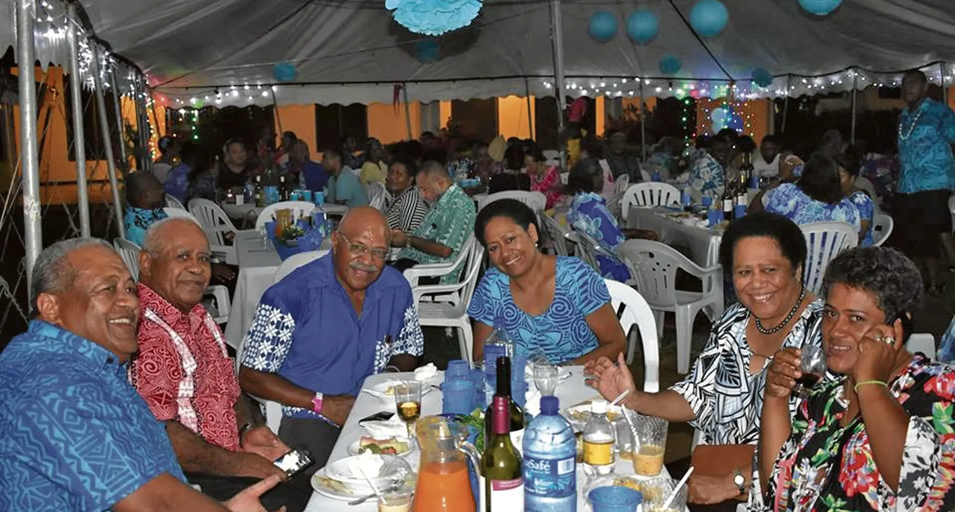 SODELPA Leader Sitiveni Rabuka with party members and supporters at the fundraising event in Nadi last weekend. 