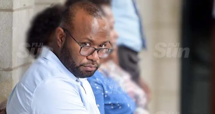 Former Fiji TV employee Jone Silaira outside the Suva courthouse on February 23, 2021. Photo: Ronald Kumar