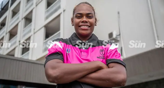 Fijiana Drua squad member, Doreen Narokete at the Southern Cross Hotel in Suva on February 14, 2022. Photo: Leon Lord.