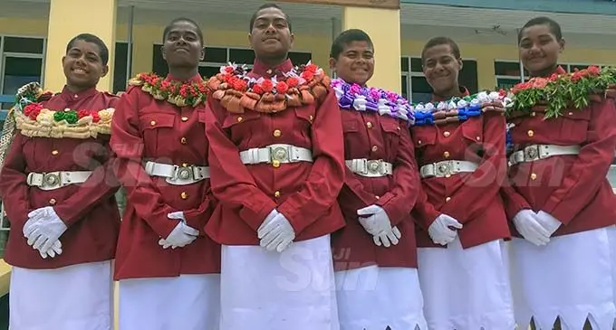 The Fiji Corrections Service new female recruits (from left): Dikaveni Tokailagi, Lavenia Seruqaranivalu, Ro Litiana Donumaitoga, Agnes Seru, Alumita Damudamu and Kelera Toroca at the Naboro Training Academy on December 22, 2020. Photo: Kelera Sovasiga