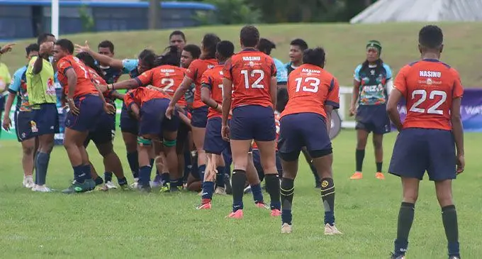 Nasinu women’s rugby team in action against FMF Suva at Lawaqa Park, Sigatoka, on May 18, 2024. Photo: FRU Media  