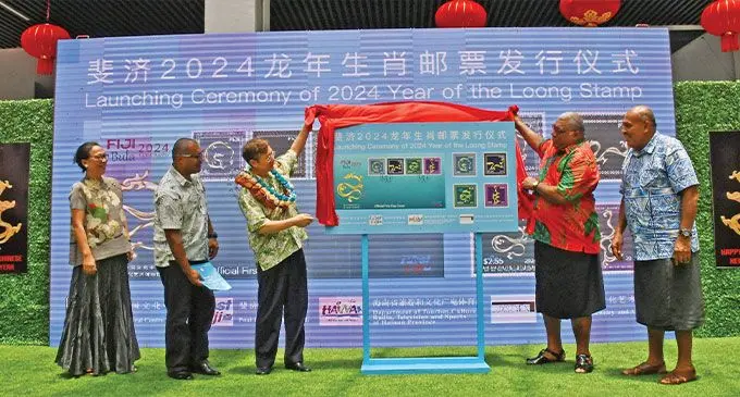 President Ratu Wiliame Katonivere with government officials and members of the Chinese community in Fiji during the Chinese New Year celebration in Nausori on February 3, 2024.  Photos: DEPTFO News