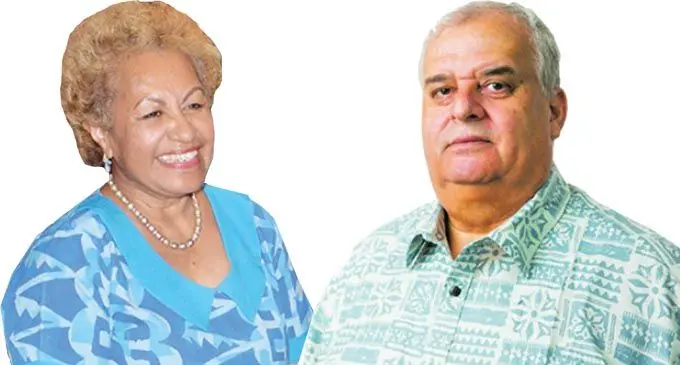 Suspended SODELPA party member Emele Duituturaga and Former key administrator in the now suspended SODELPA Mick Beddoes.