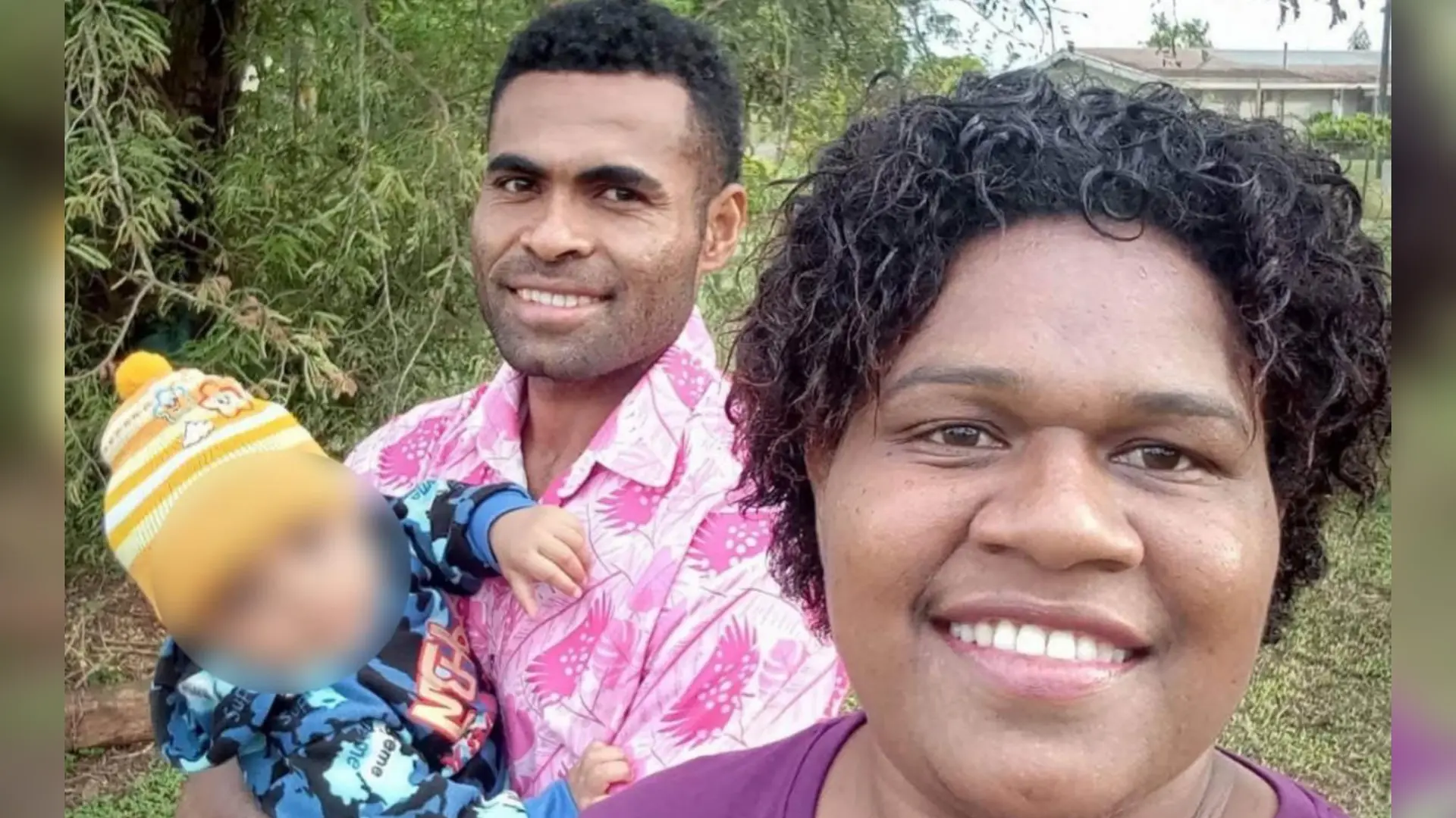 In happier days... Tagiyaco Vakaloloma Buli and her husband, Kaliova Selei with their baby.