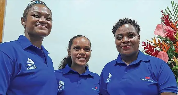 From left: Asinate Serevi, Noelani Baselala and Karalaini Naisewa in Nadi on January 31, 2024. Photo: Waisea Nasokia
