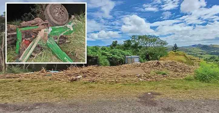 The site where the accident happened along Seaqaqa Labasa Highway on August 15, 2023. Photo: Shratika Naidu