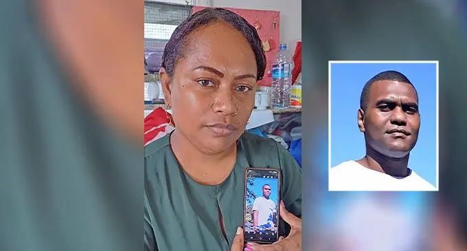 Unaisi Solaila, with a photo of her nephew, Marika Radua (inset). Photo: Shratika Naidu