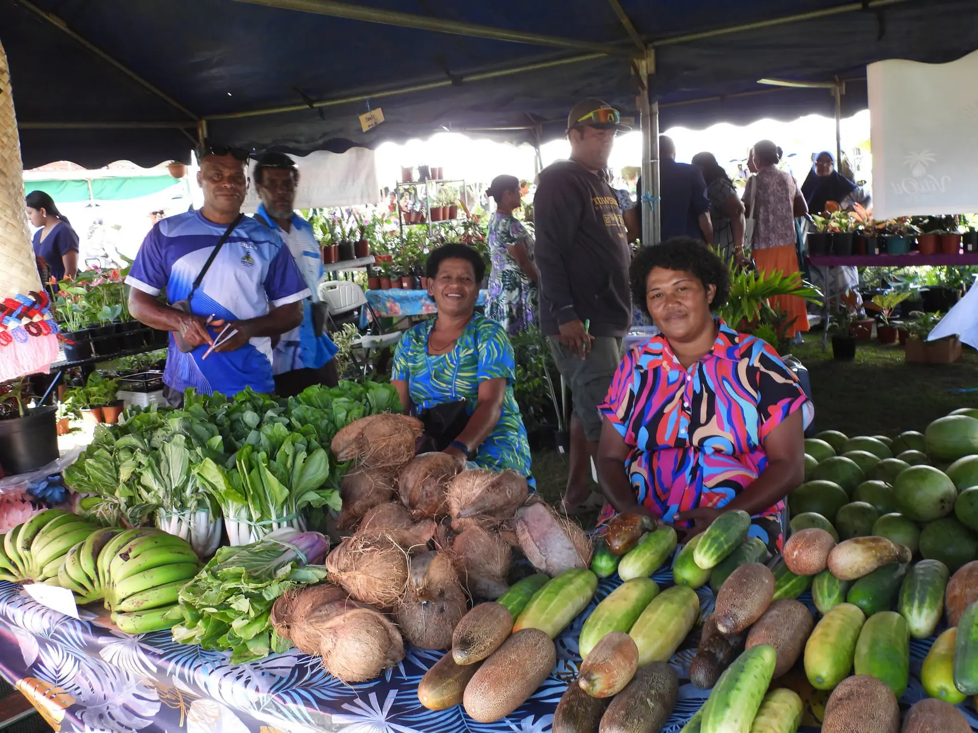 Farmers with their produce at the National Agriculture Show in Labasa.