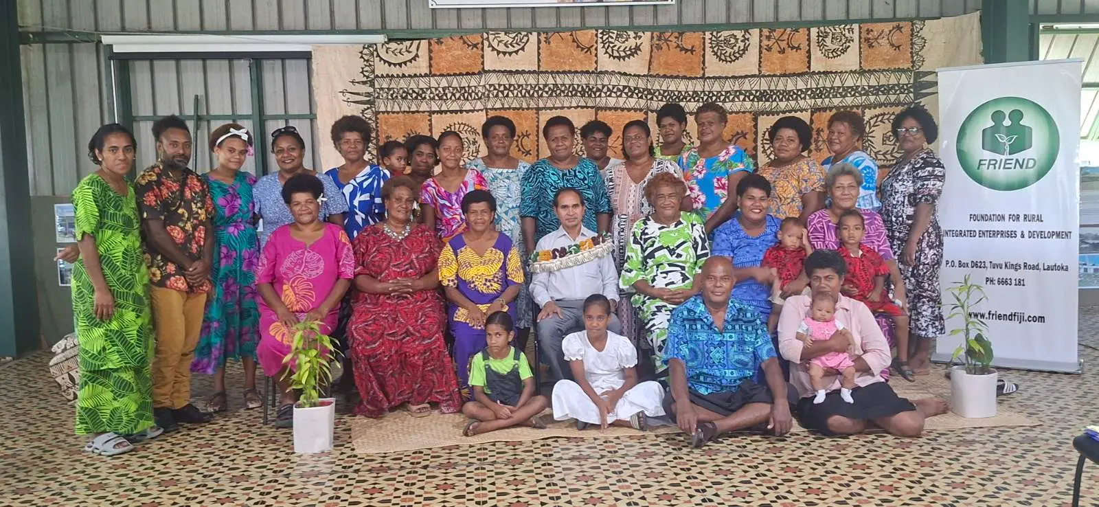 Fiji Truth and Reconciliation Commission chairperson Joaquim Da Fonseca with villagers at FRIEND Village in Tuvu, Lautoka.