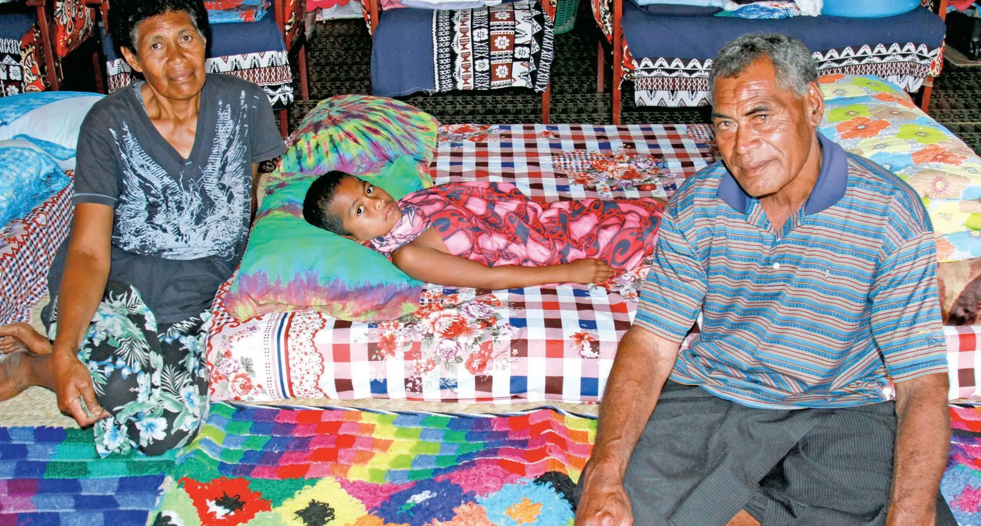Grandparents Eseta Leba and Manase Talala of Vatoa village in Lau with their grandson Manase Talala after his circumcsion on November 6, 2020. Photo: Kelera Sovasiga