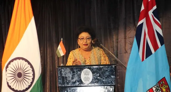 Veena Bhatnagar at the Namaste Pacifika festival on February 16, 2018. Photo: Ministry of Women, Children and Poverty Alleviation