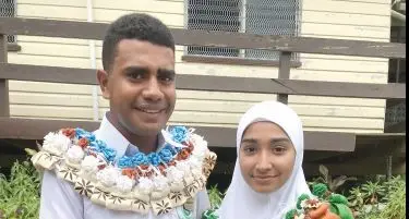 Suva Muslim College headboy Sailosi Raisele and headgirl Faaziah Ali at Nabua on February 6, 2018. Photo: Ashna Kumar