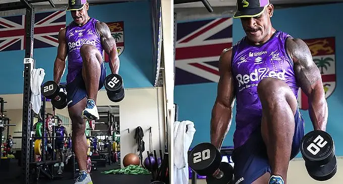 Tui Kamikamica during a gym session at the Drua homebase in Legalega, Nadi, on February 21, 2024. Photo: Melbourne Storm