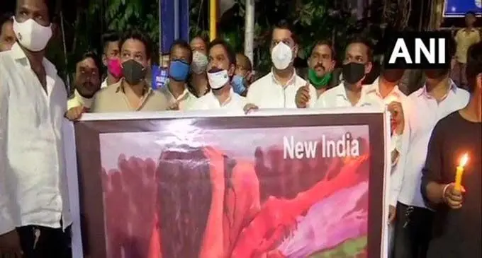 A visual from a protest. (Photo/ANI) 