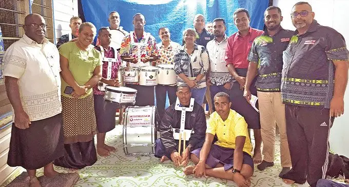 Nabala Secondary School drum band received a new set of instruments from Vodafone Festival of the Friendly North committee in Labasa on August 8, 2024.