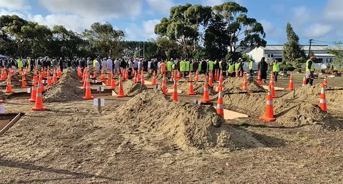 Plots in Christchurch reserved for the victims of the mosque shootings.