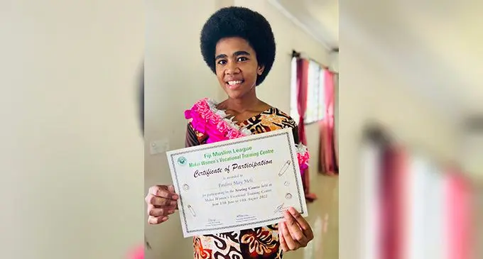 Paulini May Meli following her graduation from the Makoi Women’s Vocational Training Centre in Makoi on August 18, 2022. Photo: Nolishma