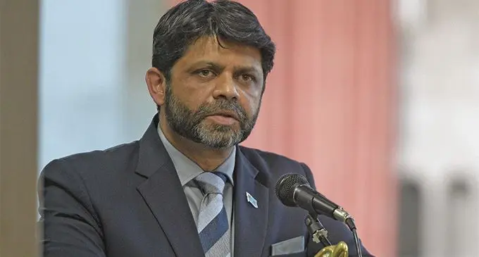 Attorney-General Aiyaz Sayed-Khaiyum speaks at the vigil for victims of the Christchurch terror attacks and for a Pacific without discrimination at Holy Trinity Anglican Cathedral in Suva on March 19, 2019. Photo: Ronald Kumar