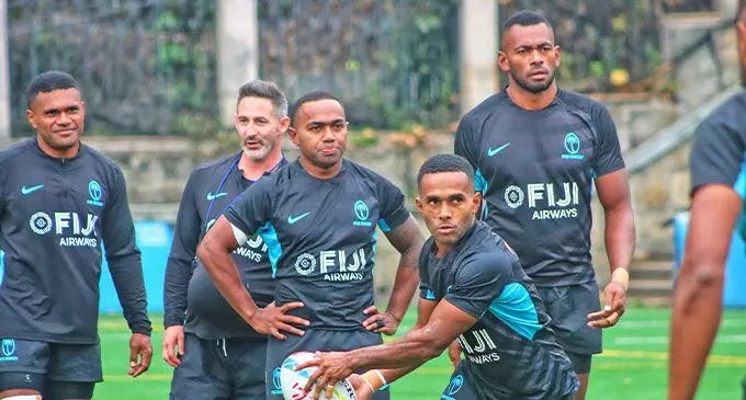 Fiji Airways Fijian men’s rugby sevens playmaker Terio Tamani during their training session in Hong Kong on March 28, 2023. Photo: FRU Media