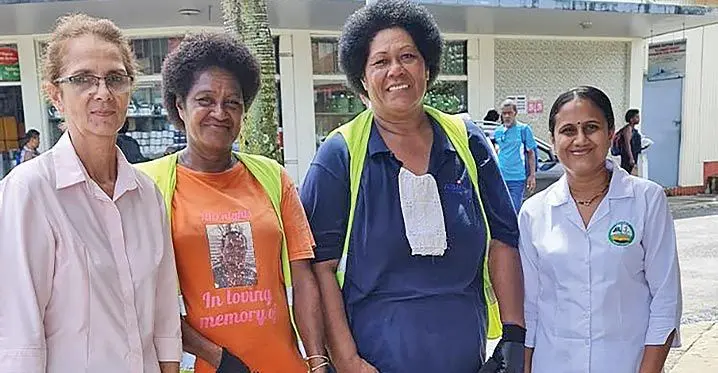 From left: Savusavu Town Council special administrator Doreen Robinson, Tikoivatukoula Uvuniqaikula, Tarusila Keleiwai and council chief executive officer Seema Dutt in Savusavu Town on March 1, 2023.