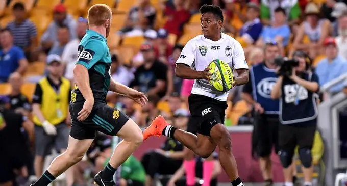 Fijian Under-23 first five eight (right) Jone Manu plays for Fijian Giants in the Brisbane Global Tens at the Suncorp Stadium, Australia. Manu, who hails from Rotuma, also played for the Fiji Airways Fijian Warriors against Queensland