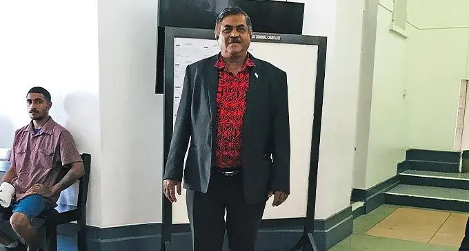 Pictured right is Former FijiFirst Member of Parliament, Vijendra Prakash outside the Anti-Corruption High Court of Suva on November 1, 2022. Photo: Ashna Kumar