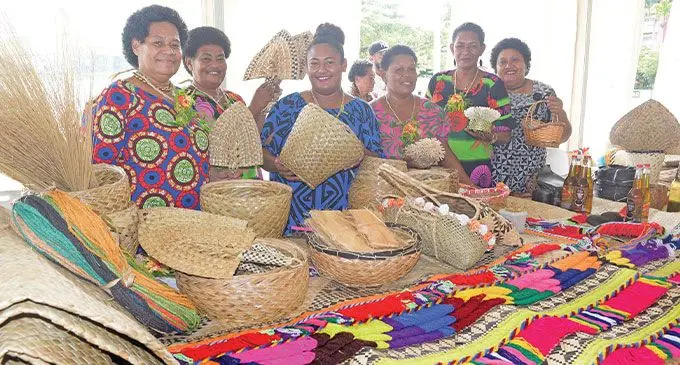 Seniuaninabaka Women’s group of Moala, Lau with their product on sale during Eastern Division Lau and Lomaiviti Women’s Expo in Suva on April 27, 2023. Photo: Ronald Kumar