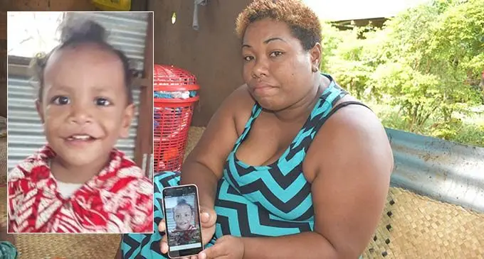 Asenaca Baulawa holding a picture of her late son, Sitiveni Maya. INSET: A picture of the late Sitiveni Maya.   