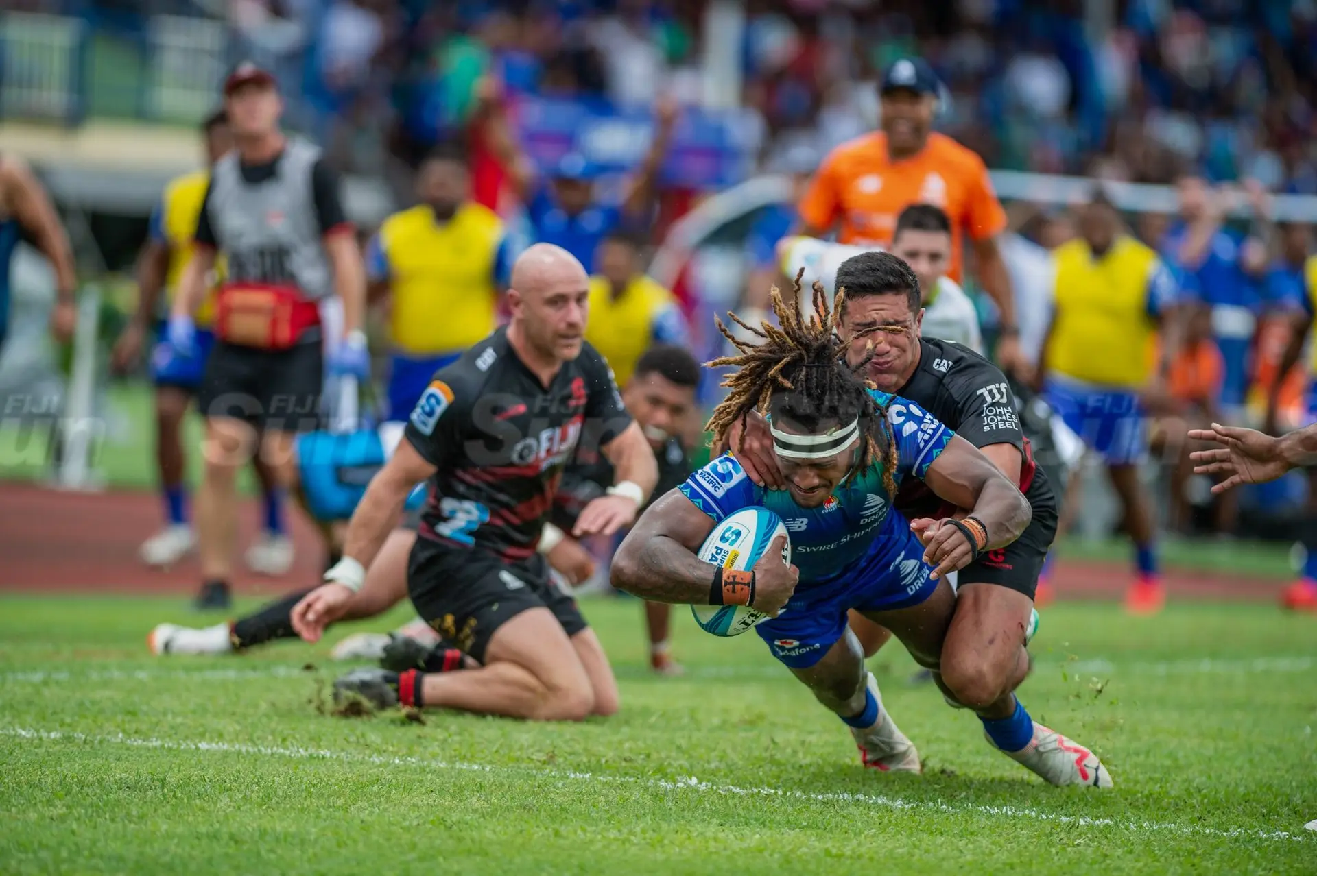 Fijian Drua and Crusaders . Photo: Leon Lord.