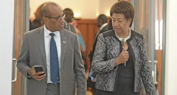 Minister for Infrastructure, Transport, Jone Usamate and SODELPA MP Ro Teimumu Kepa. Photo: Ronald Kumar