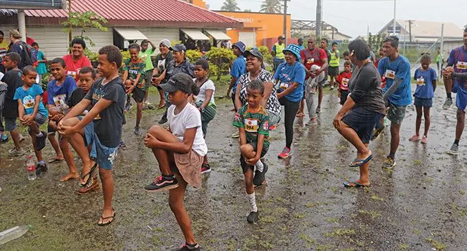 Participants take part in a Zumba warm-up session before the start of the Fun Run in Levuka on October 10, 2022. Photo: Manhar Vithal