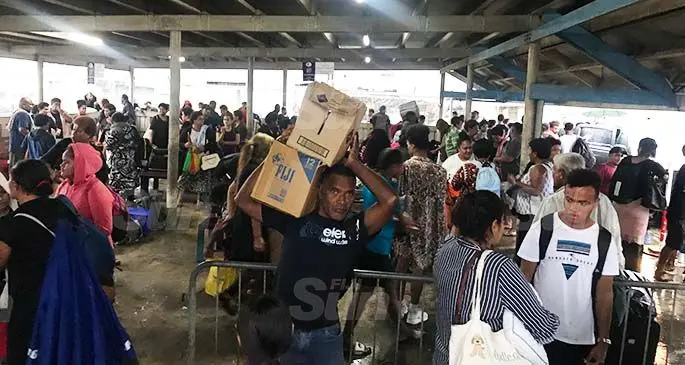 Hundreds of mourners waiting to board Lomaiviti Princess 9 to Mavana village, Vanua Balavu, Lau to farewell former Prime Minister Laisenia Qarase. Photo: Inoke Rabonu 