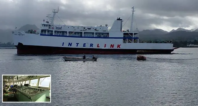 Interlink Shipping Line Ltd’s Spirit of Harmony preparing for sail. Inset: Spirit of Harmony main control area. Photo: Laiseana Nasiga.