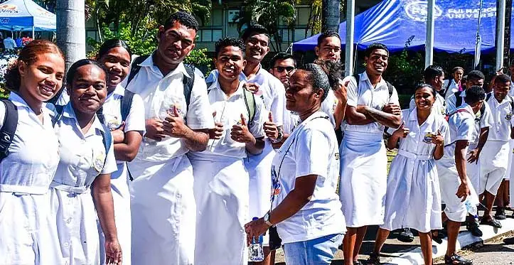 Students at the FNU Open Day. at Namaka Campus