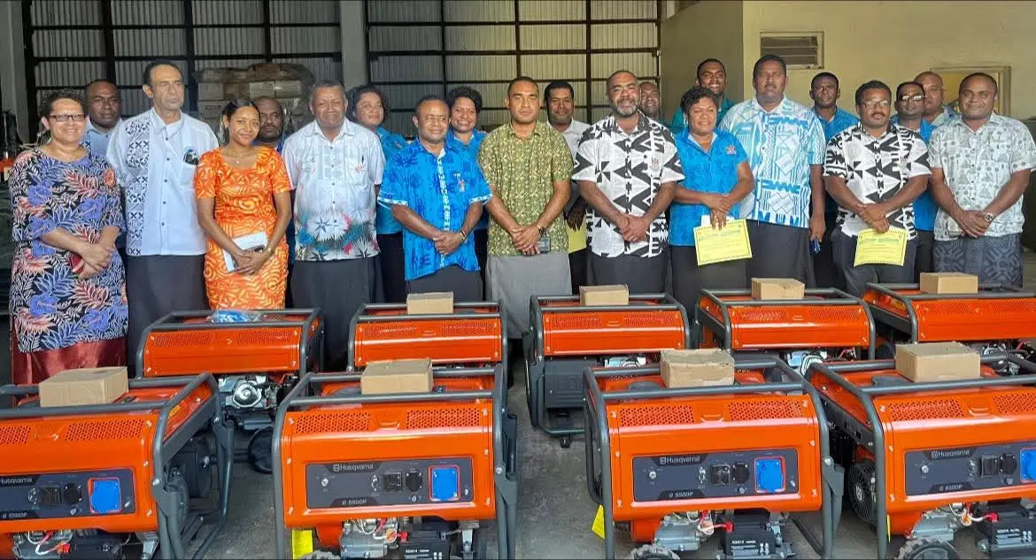Minister for Rural and Maritime Development and Disaster Management Mosese Bulitavu (middle) during the handover of resources to the Government station officers in Labasa on April 24, 2026. Photo: Supplied